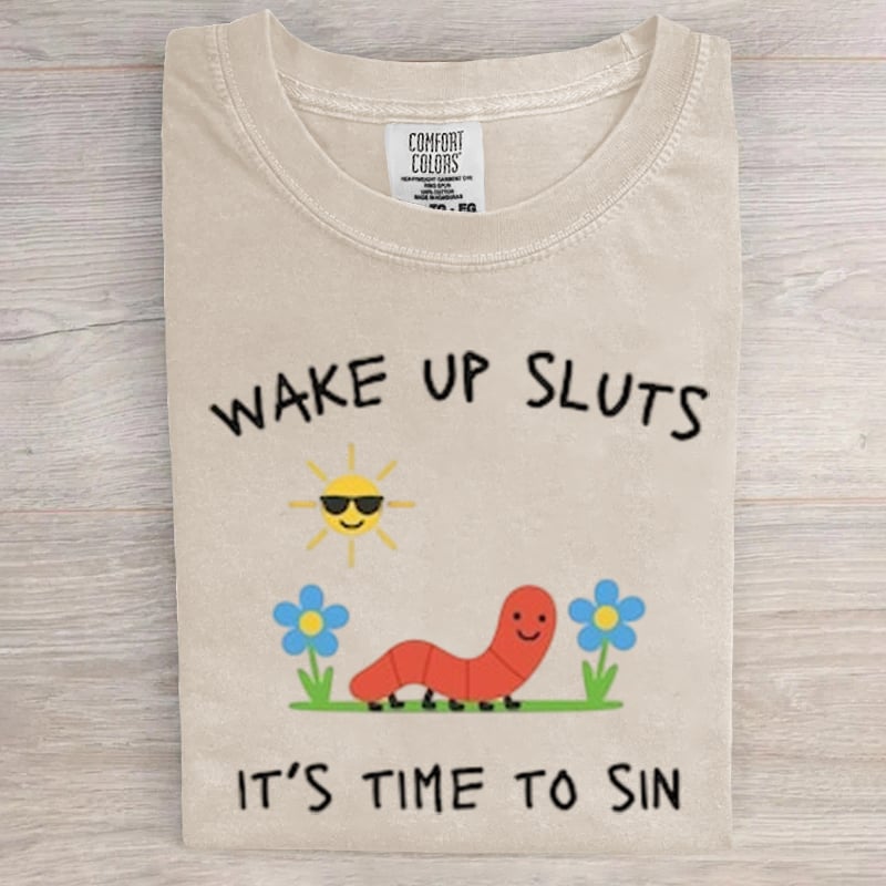 Wake Up It's Time To Sin Frog Aunt Tifa Art Print T-Shirt