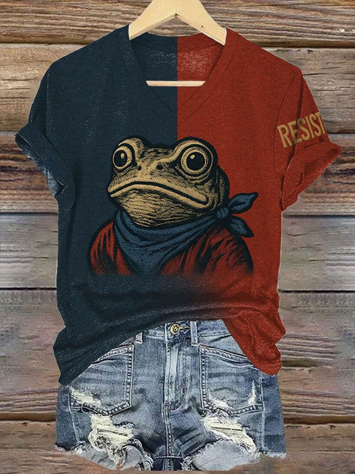 Women's Resist Frog Print Short Sleeve T-Shirt