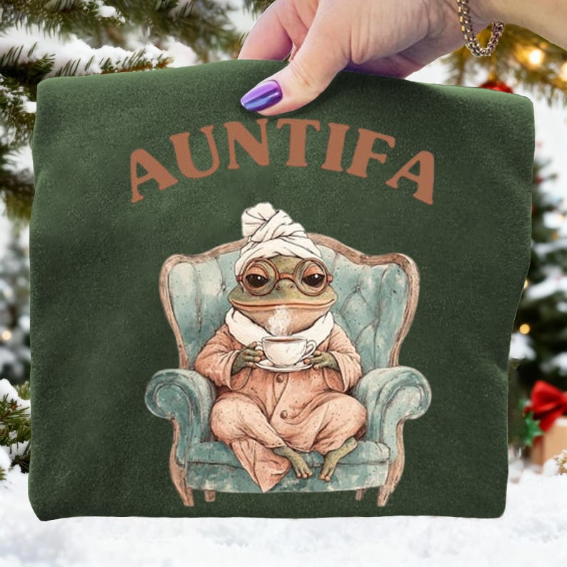 Aunt Tifa Portland Frog Art Print Sweatshirt