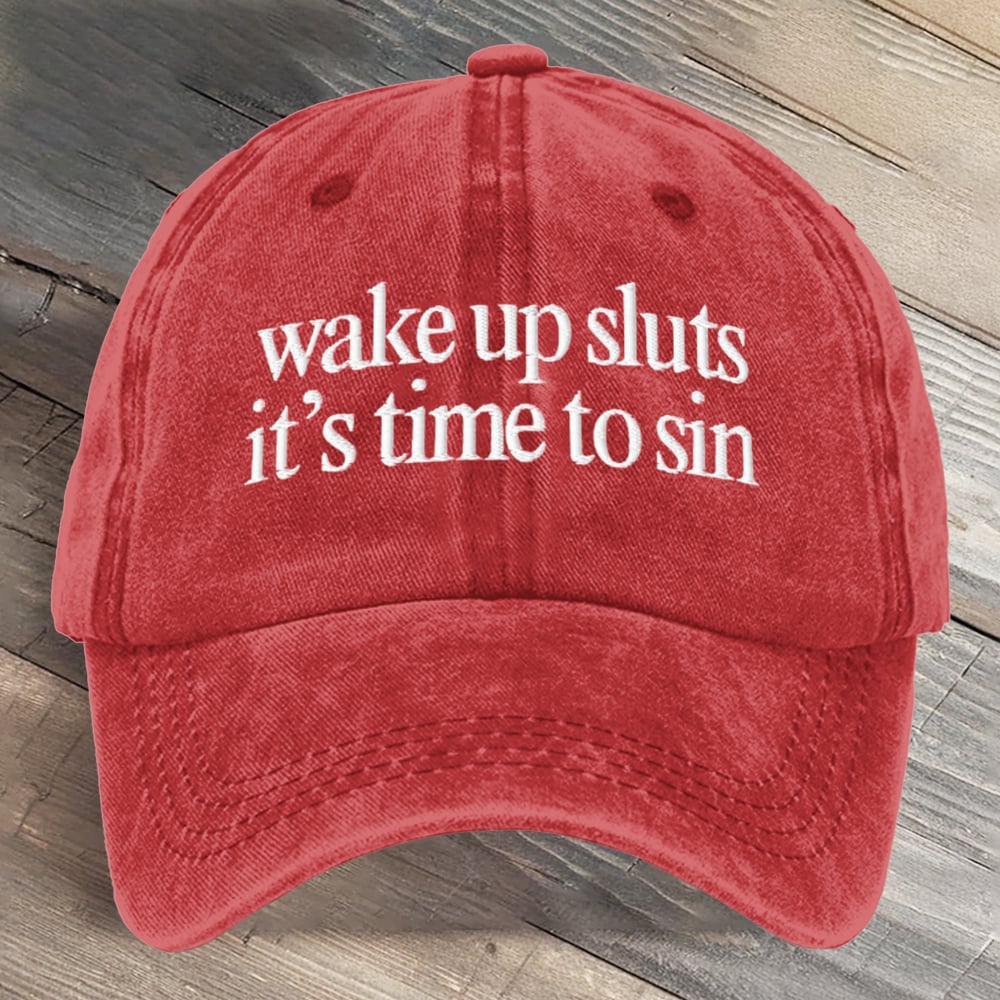 Wake Up It's Time To Sin Portland Frog Art Printed Cap
