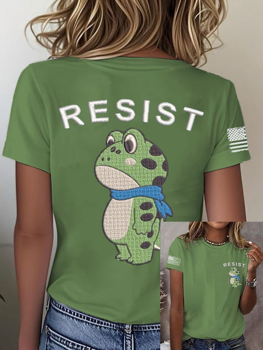 Women's Retro Frog Tifa  Print T-Shirt