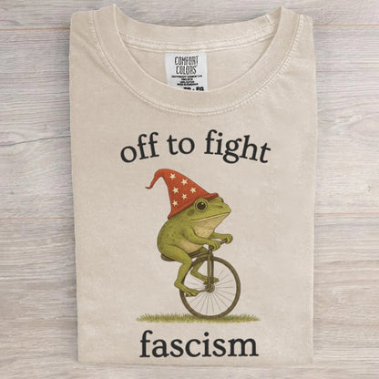 Portland Frog Off To Fight Aunt Tifa Christmas Art Print T-Shirt