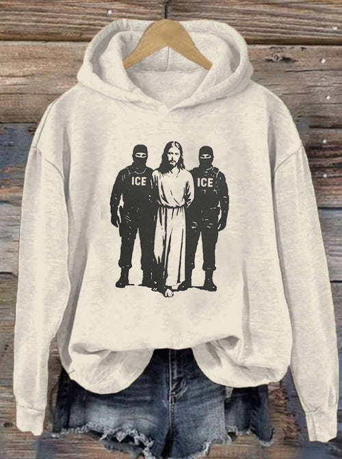 Aunt Tifa Frog Art Printed Hooded Sweatshirt