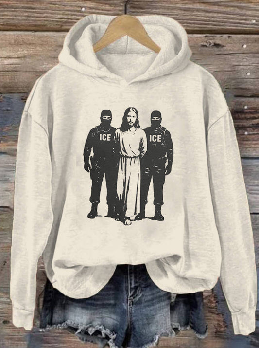 Aunt Tifa Frog Art Printed Hooded Sweatshirt