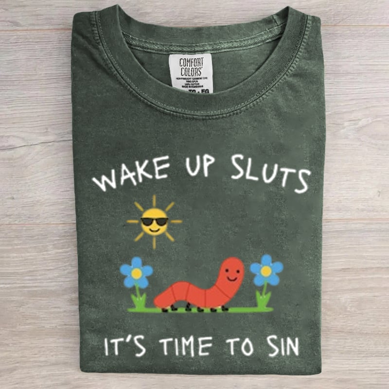 Wake Up It's Time To Sin Frog Aunt Tifa Art Print T-Shirt